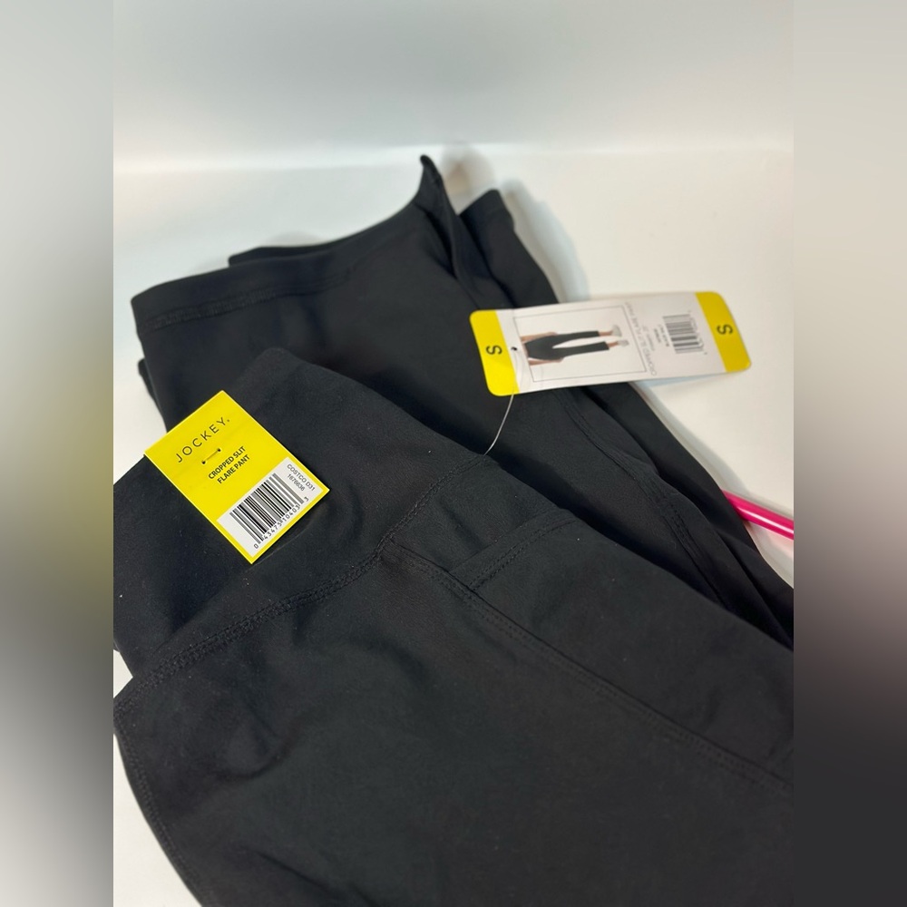 Black Jockey Cropped Split Flare Pant